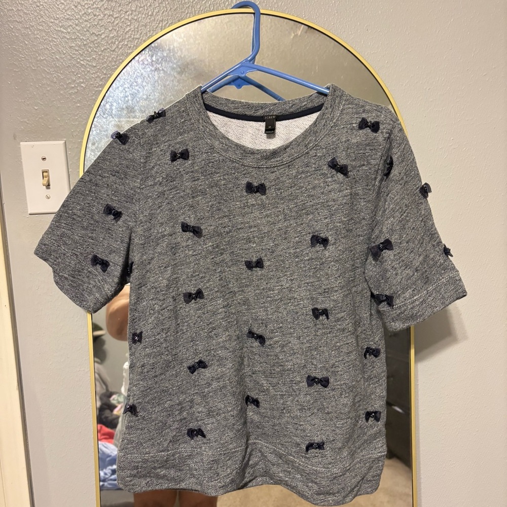 Gray Kids Shirt with Bow Accents